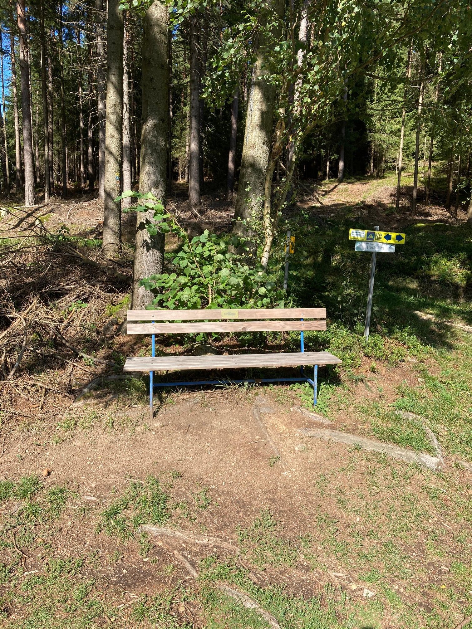 Blue bench