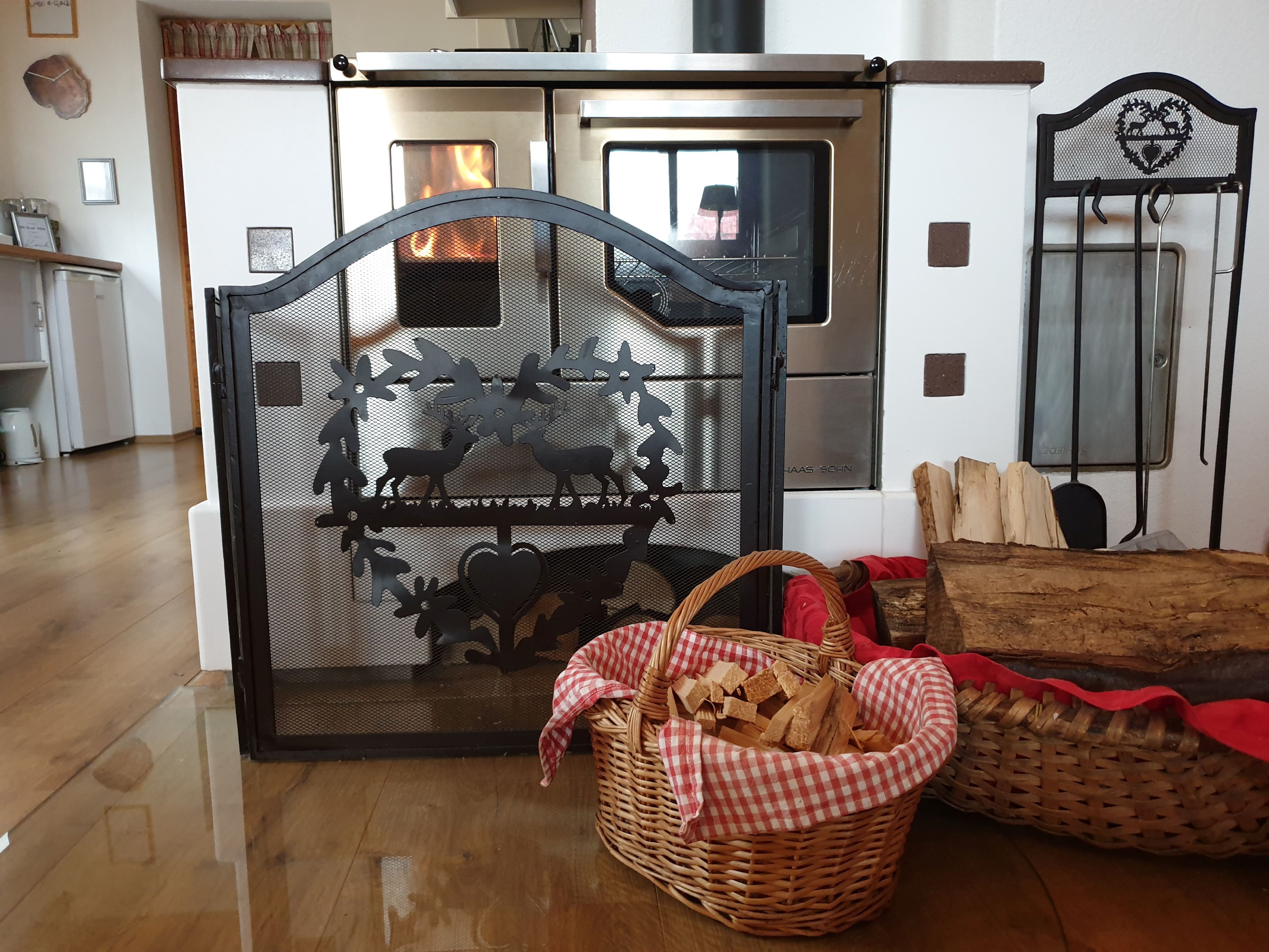 Wood stove living room