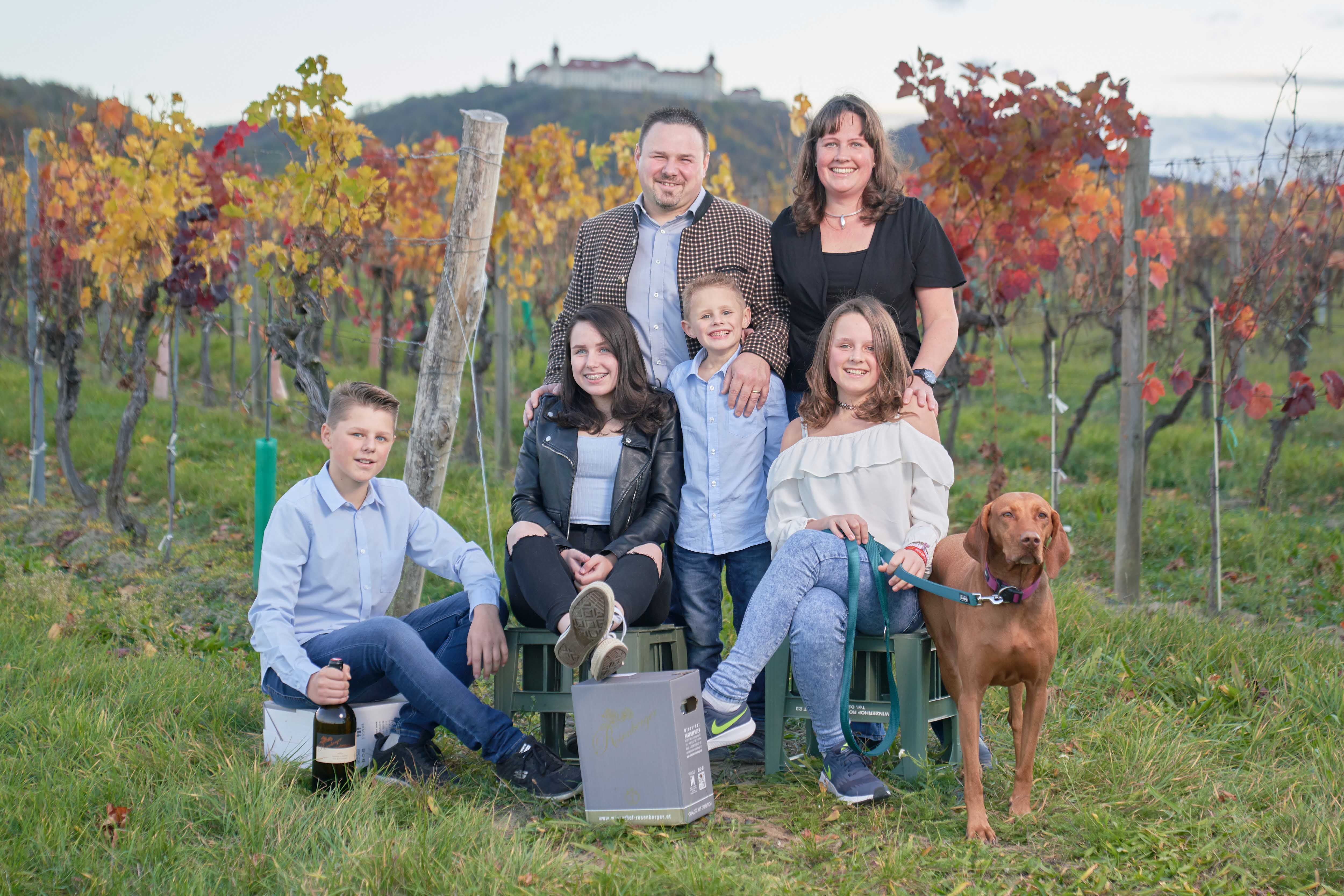 The Rosenberger family in the vineyard