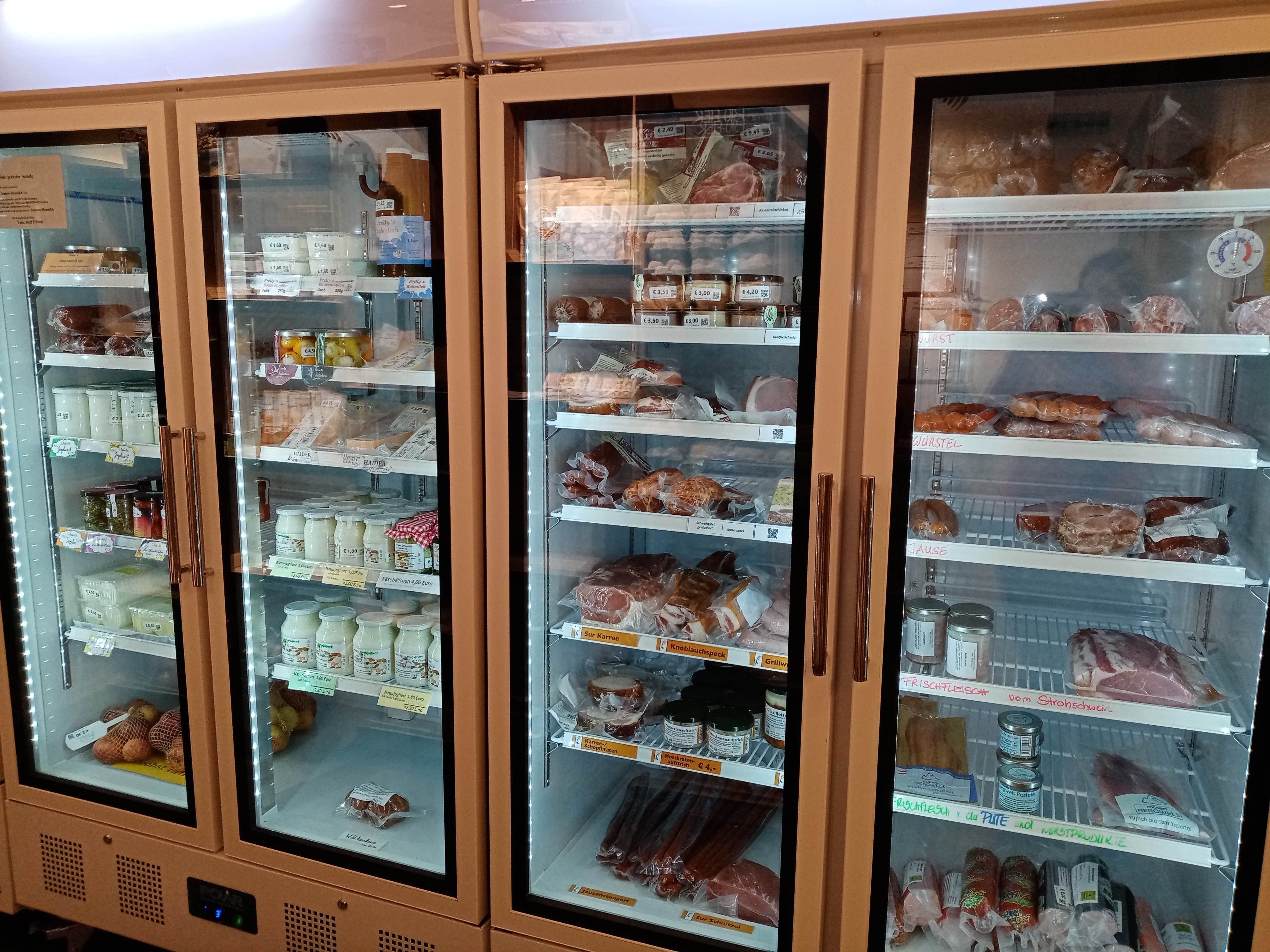 Refrigerated products in the village store