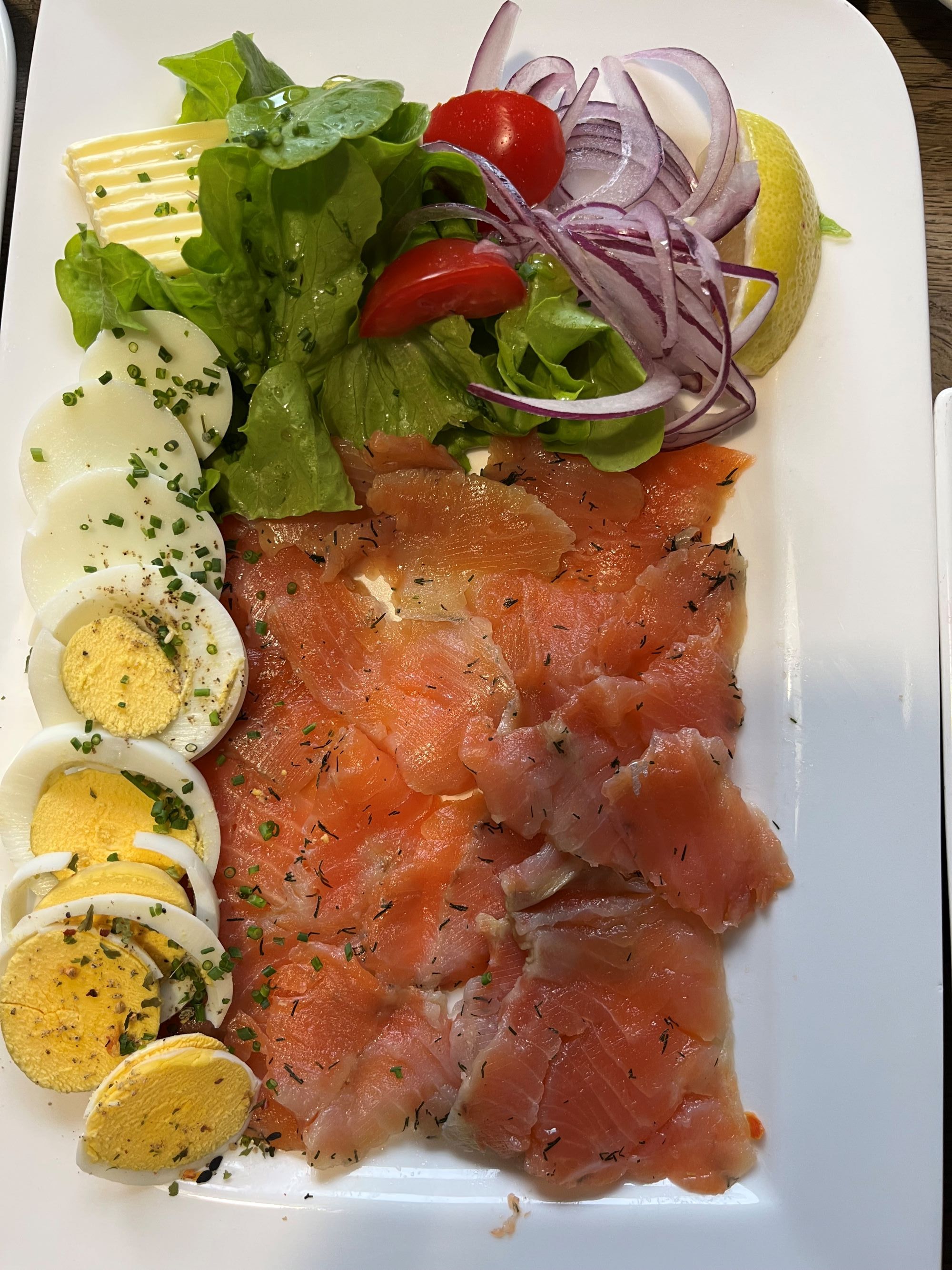 Dish served on a plate.