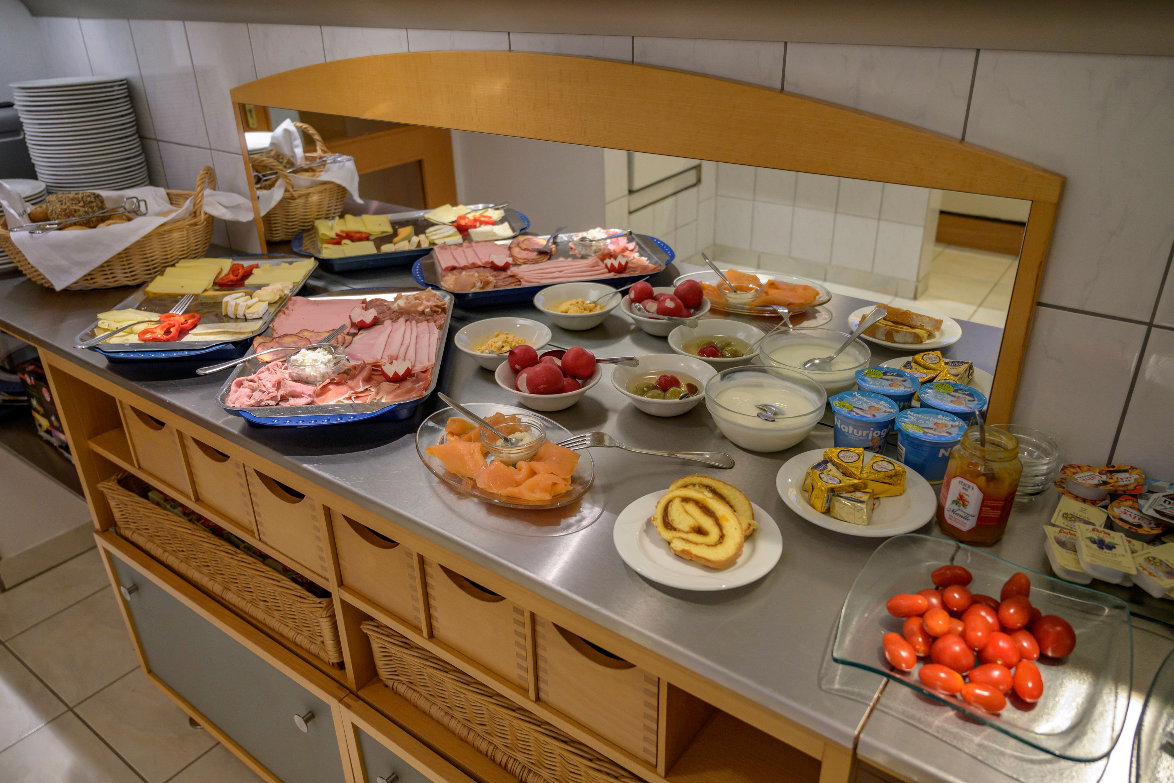 Rich breakfast buffet