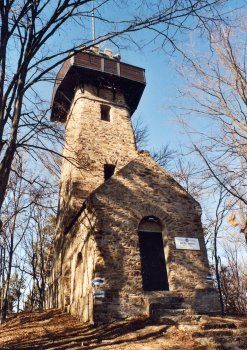 Stone observation tower in the forest, Weigl-Warte.
