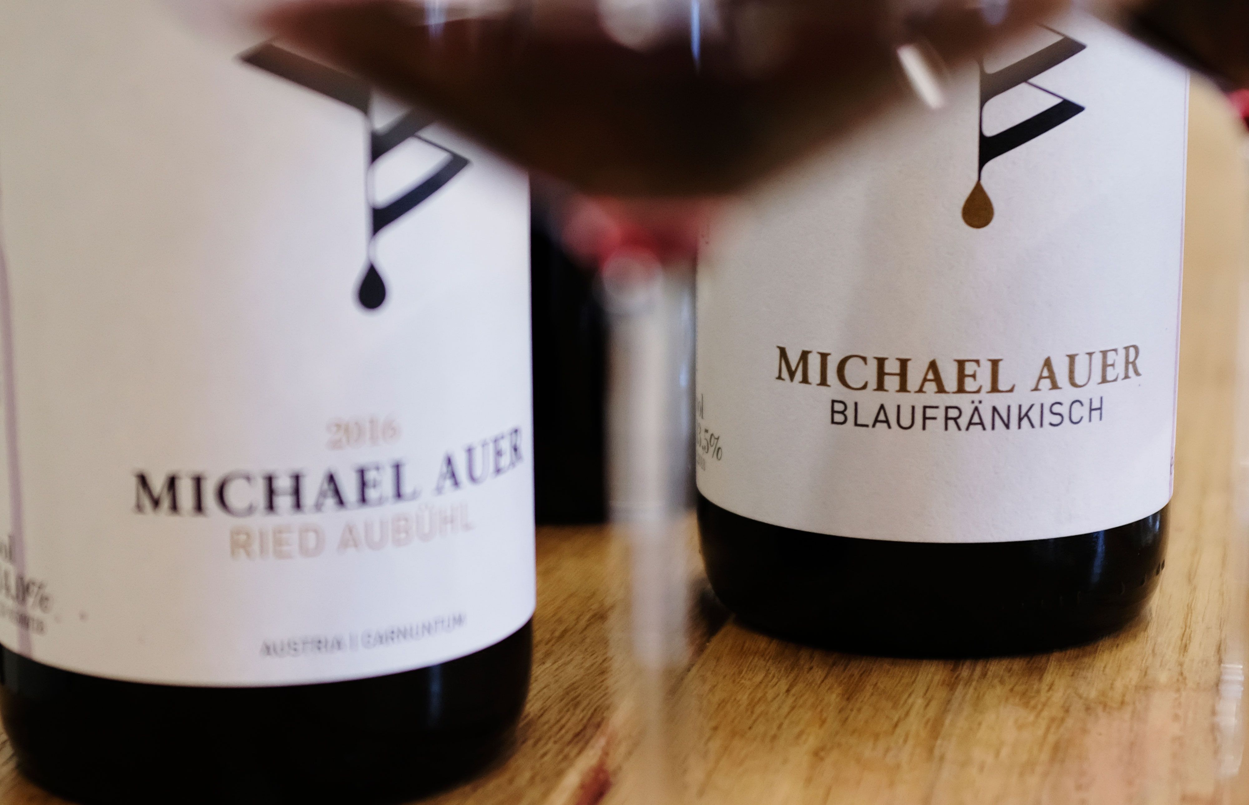Wine bottles, Michael Auer Winery 