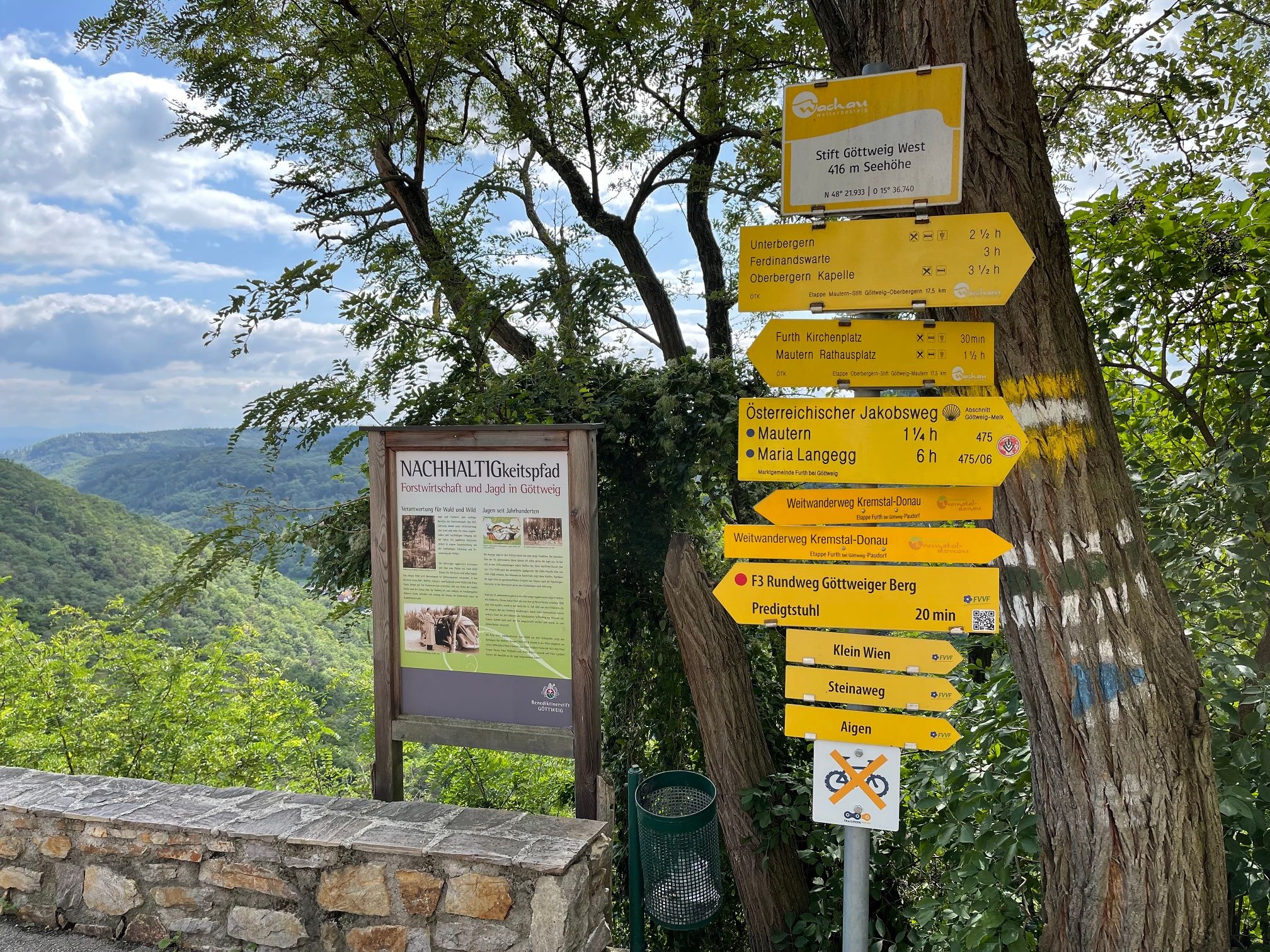 Signpost at Göttweig Abbey