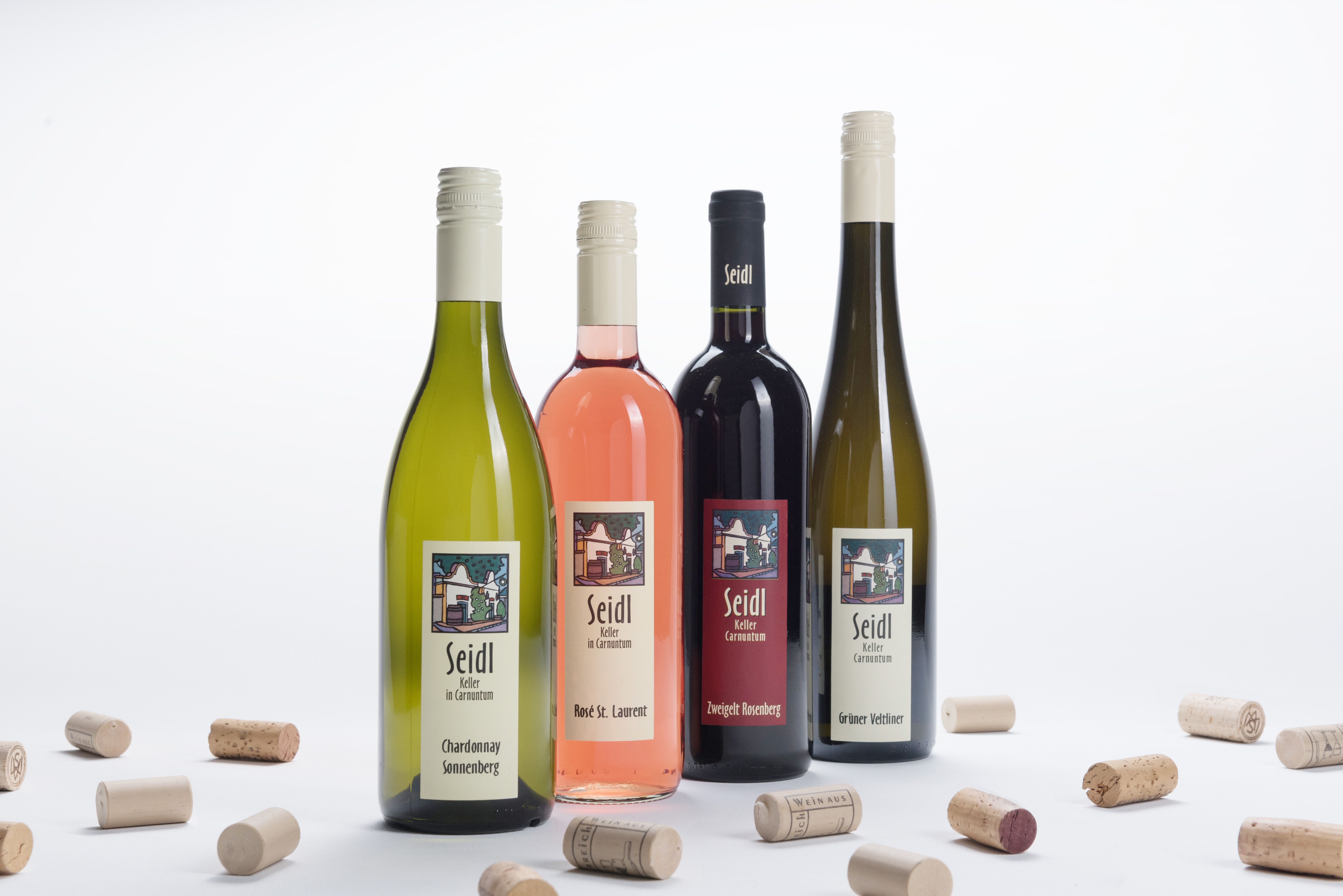 Various wines and corks 