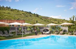 Interior view of the spa area with comfortable seating and large windows.