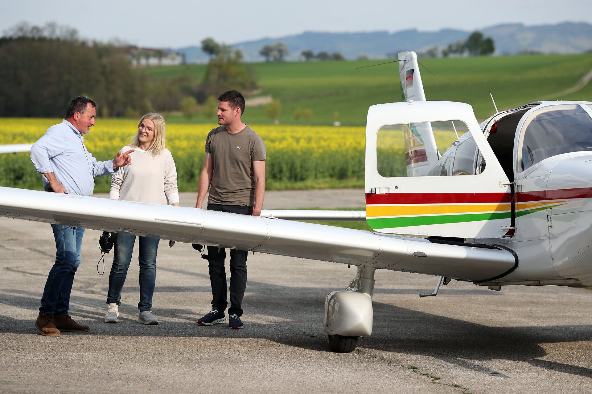 Close-ups of a Piper at Seitenstetten airfield.