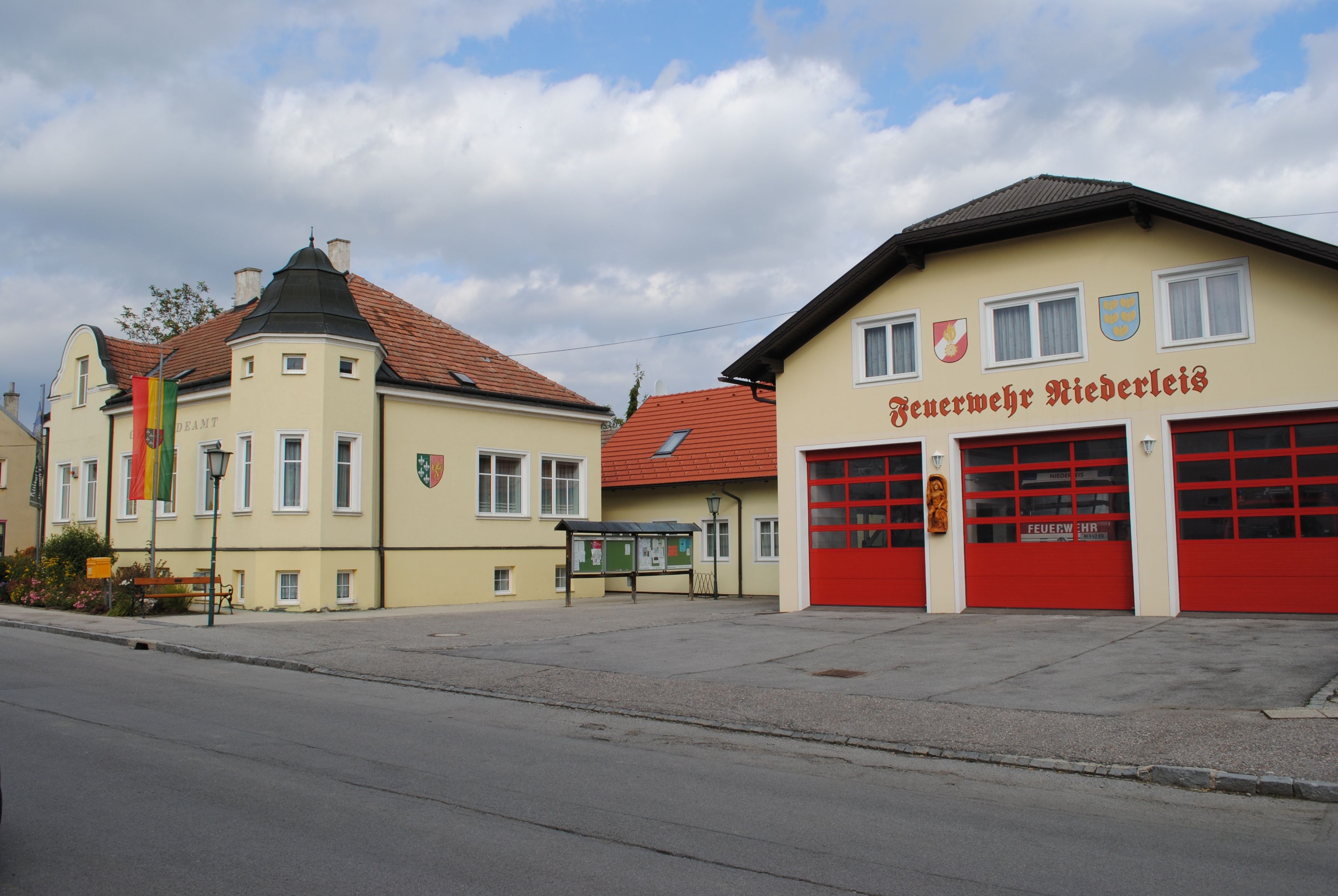 Municipal office and fire station in Niederleis, Austria.