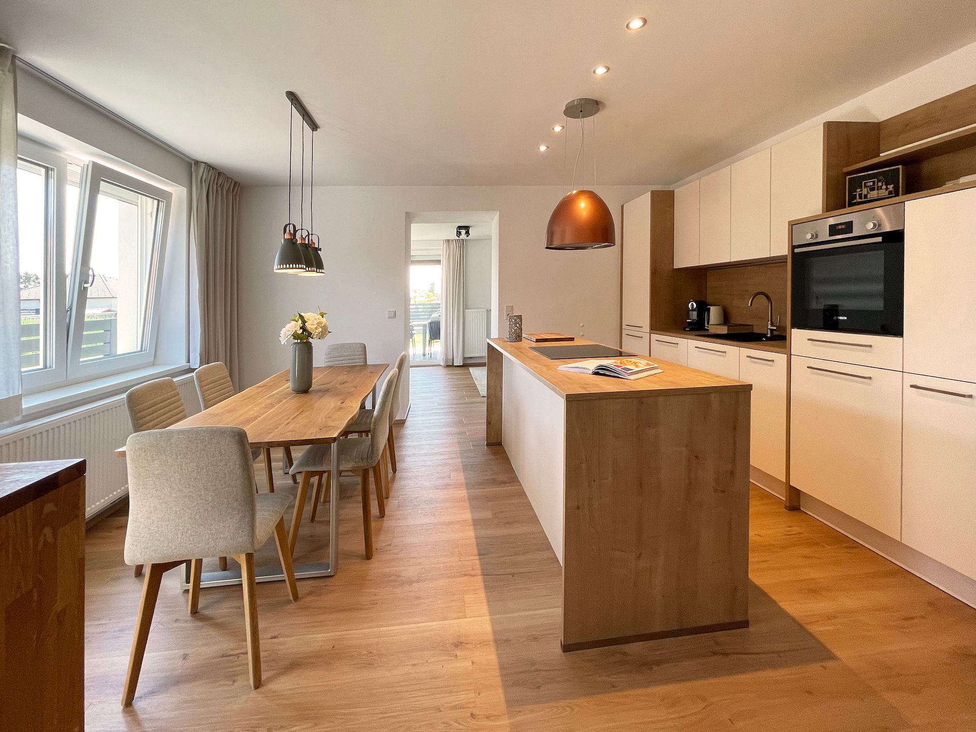 Dining area and kitchen