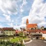 View of Weißenkirchen in der Wachau with church and historic buildings.