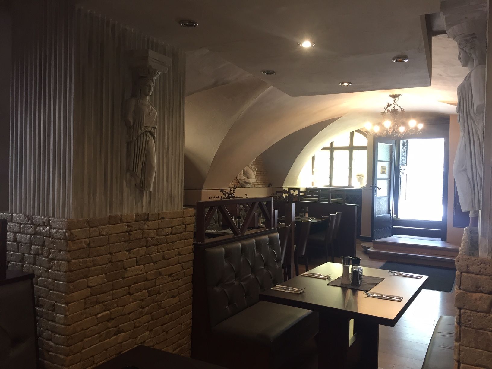 Restaurant inside vaults and tables 