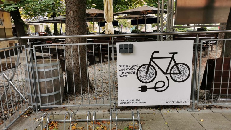 E-charging stations at the Hofbräuhaus, © Donau NÖ Tourismus_BF