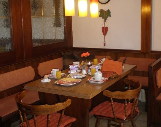 Set breakfast table with chairs