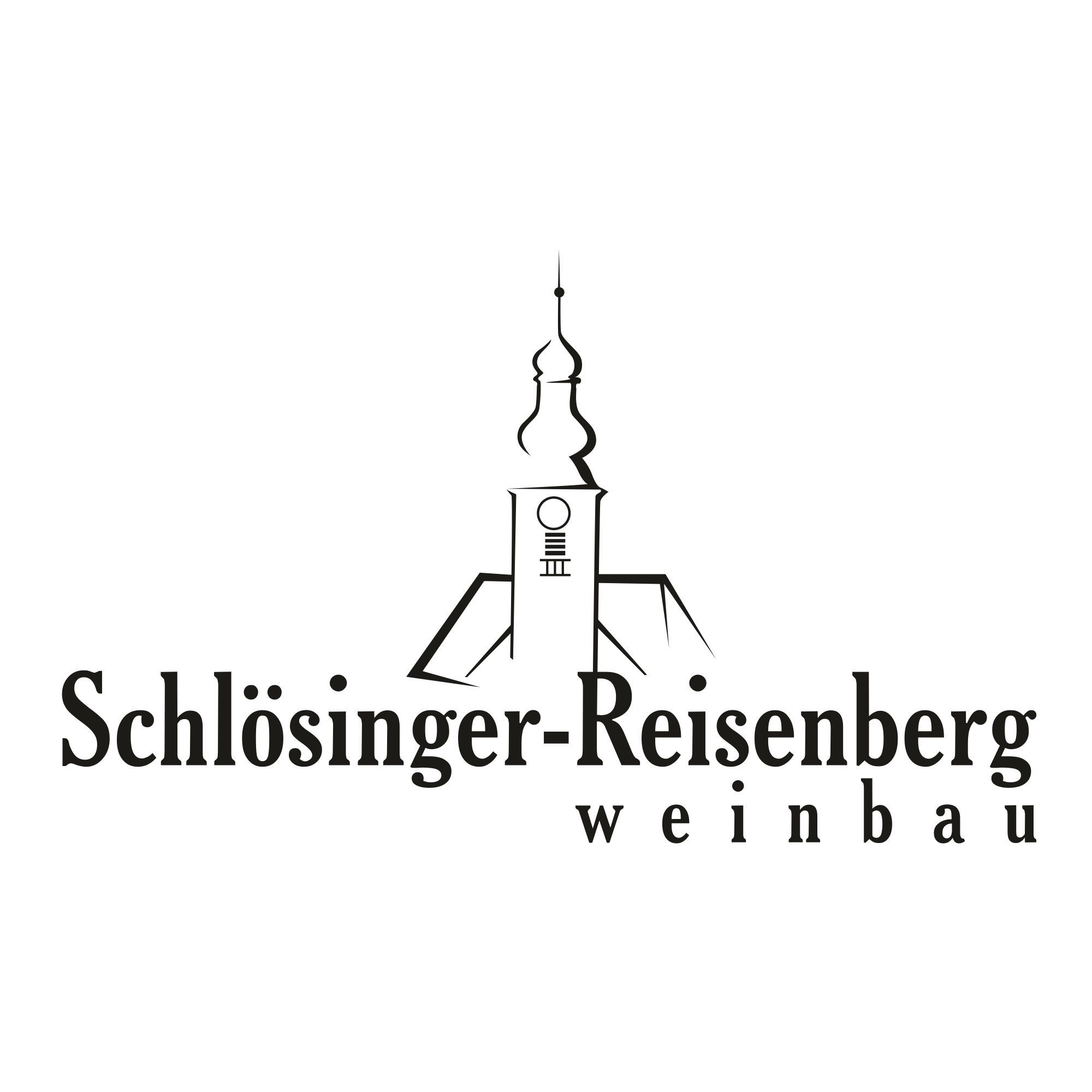 Logo of Schlösinger-Reisenberg Weinbau with stylized tower.