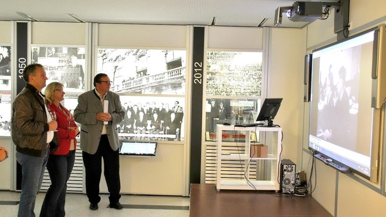 People view a presentation in the Josef Reither Museum.