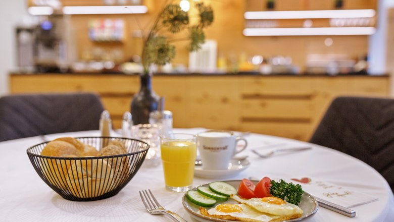 laid breakfast table