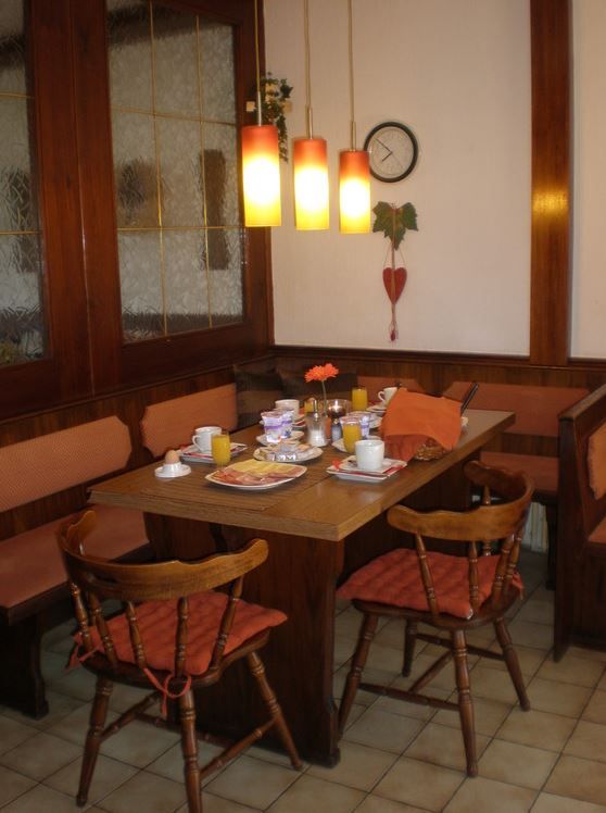 Set breakfast table with chairs