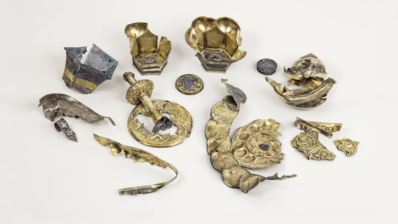 Finds ensemble with various objects from the treasure trove, © Landessammlungen Niederösterreich, UF-22958