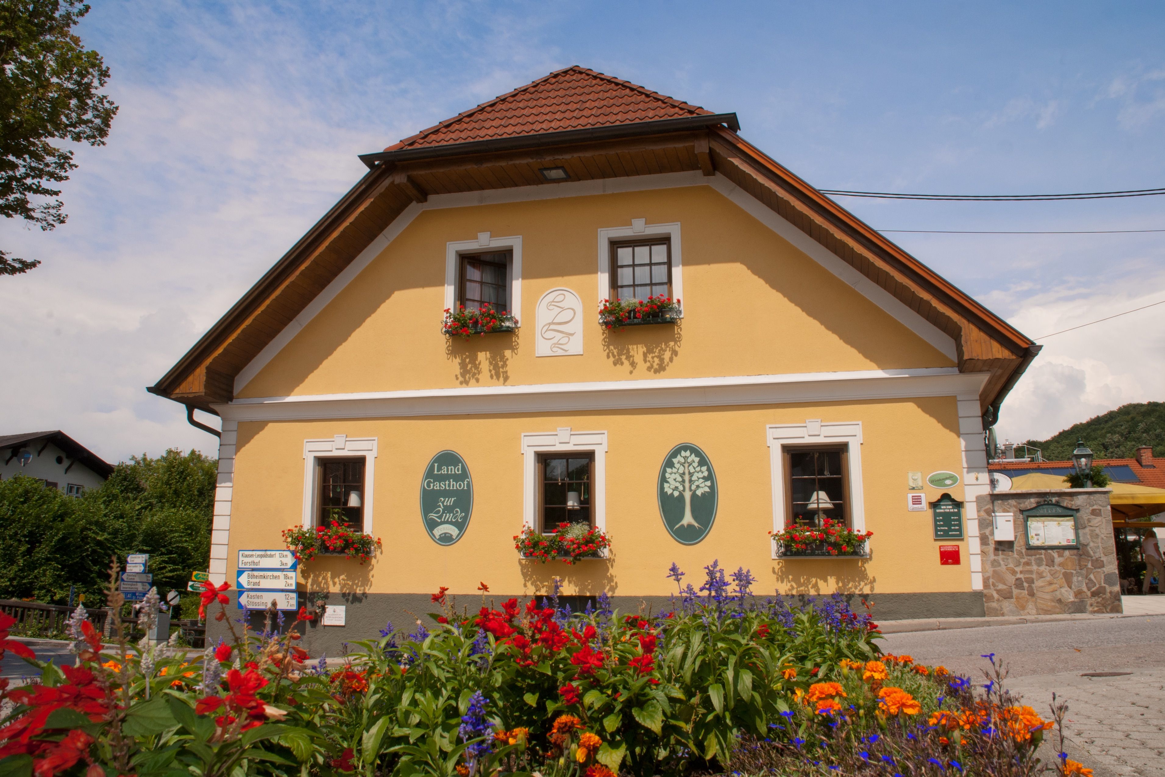 Exterior view with flowers
