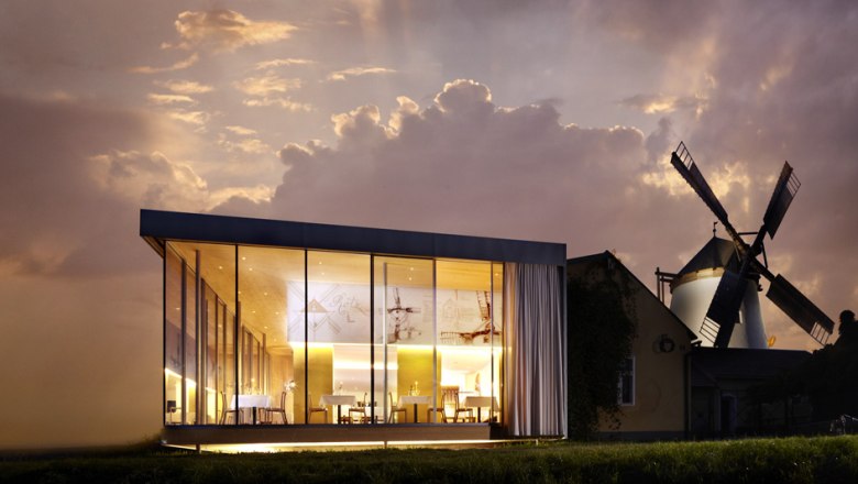 Windmill wine tavern Bergmann in Retz, © Architekturbüro Spitzbart/A. Schleissig