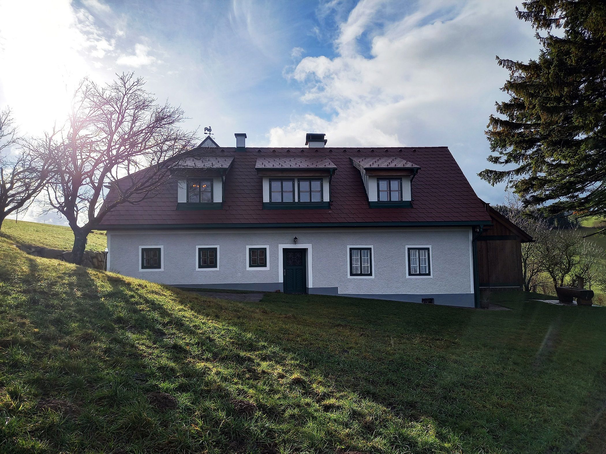 Stone in wood exterior view 