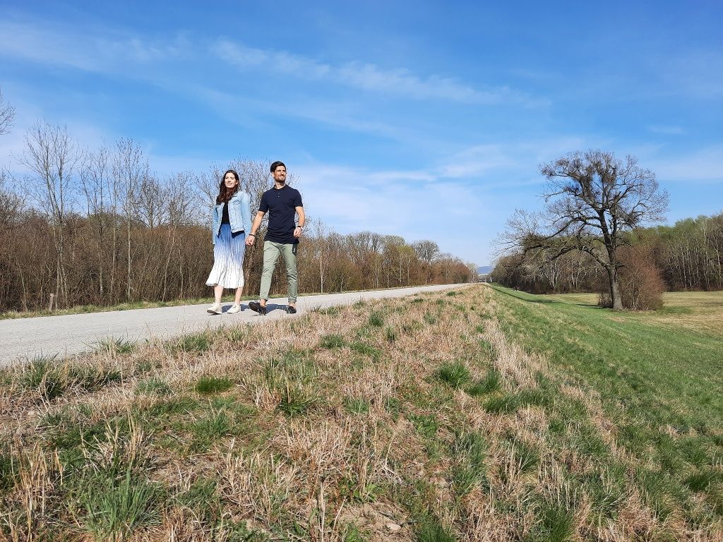 Walk through Eckartsau, Marchfeld flood protection dam