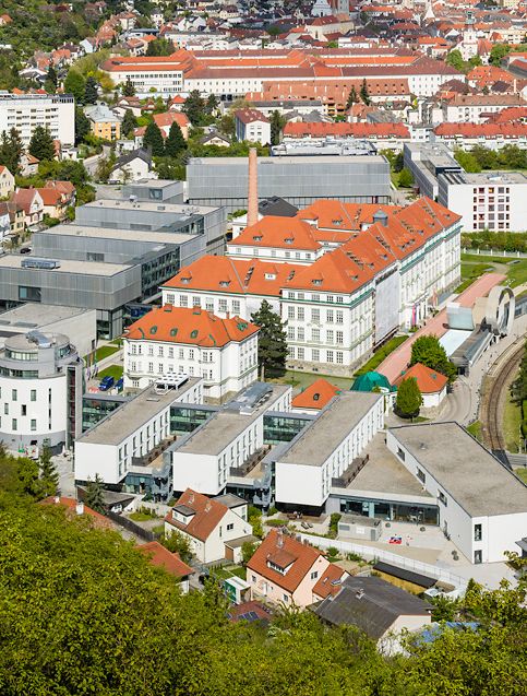 Overview of the buildings of the university campus in Krems in Lower Austria