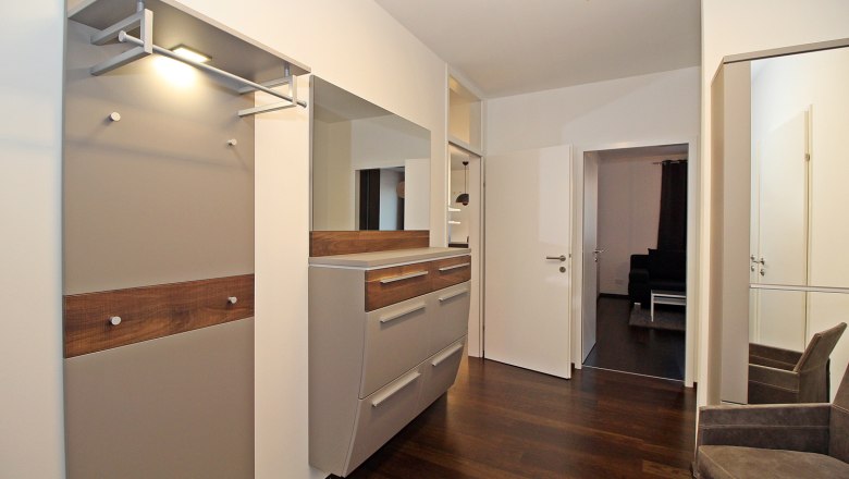 Hallway with checkroom