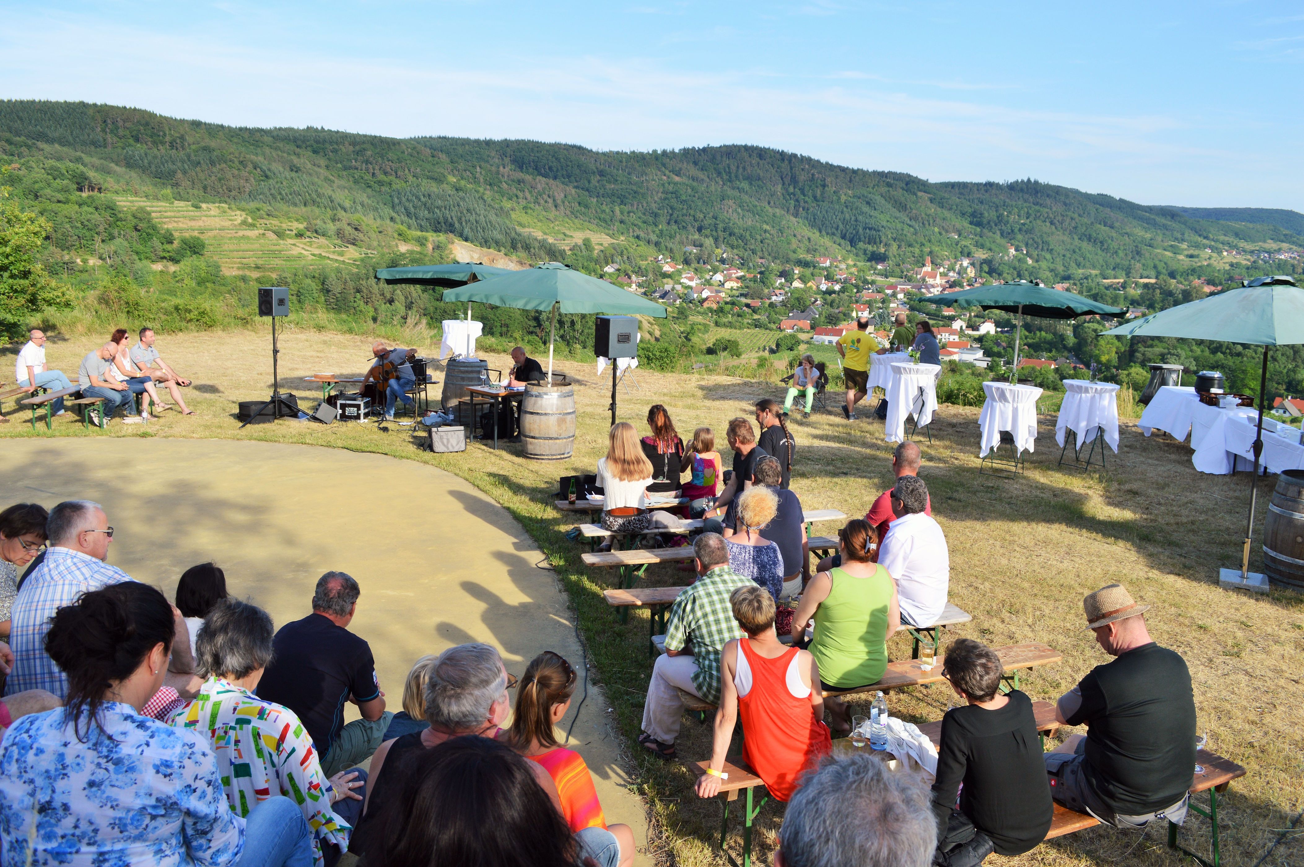 Spectators enjoy the atmosphere