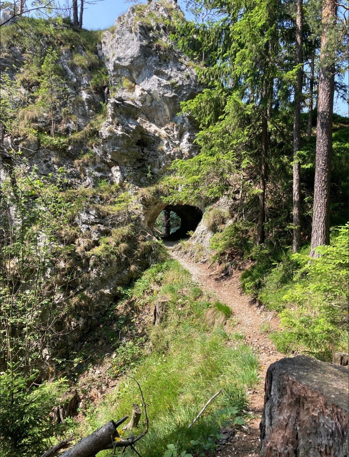 Window in the rock face