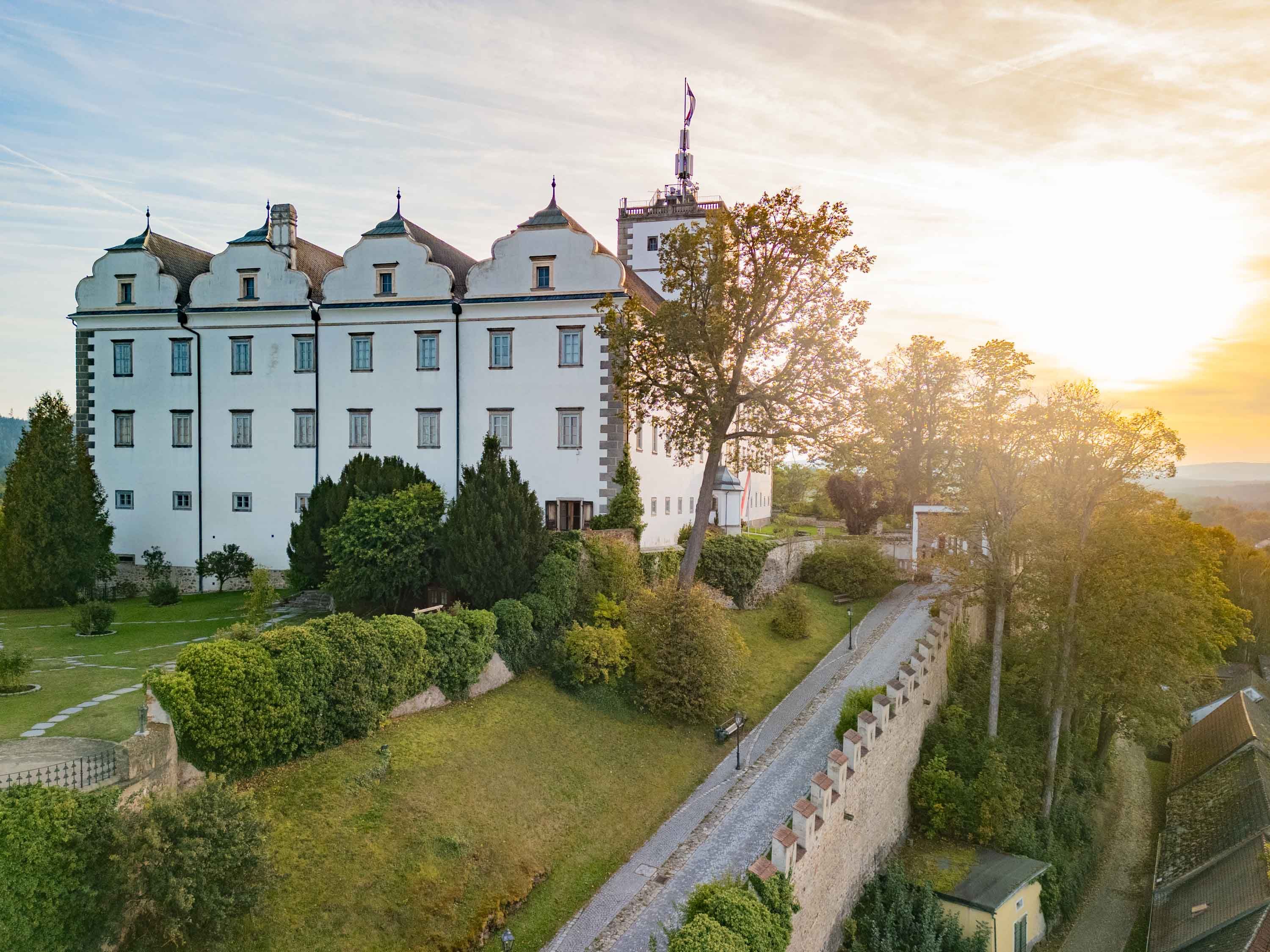 Weitra Castle with sunset