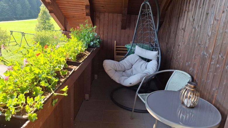 Balcony at the Ablass organic farm, © Ablass