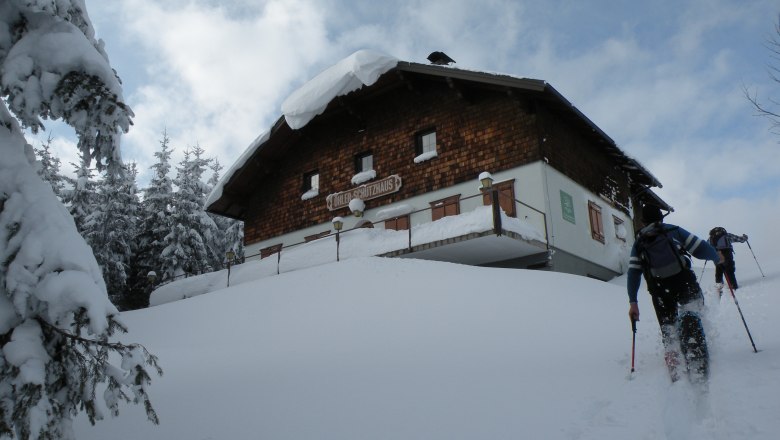 &Ouml;hlerschutzhaus covered in snow in winter