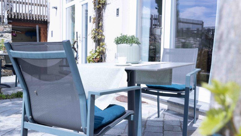 Table and chairs on your own terrace