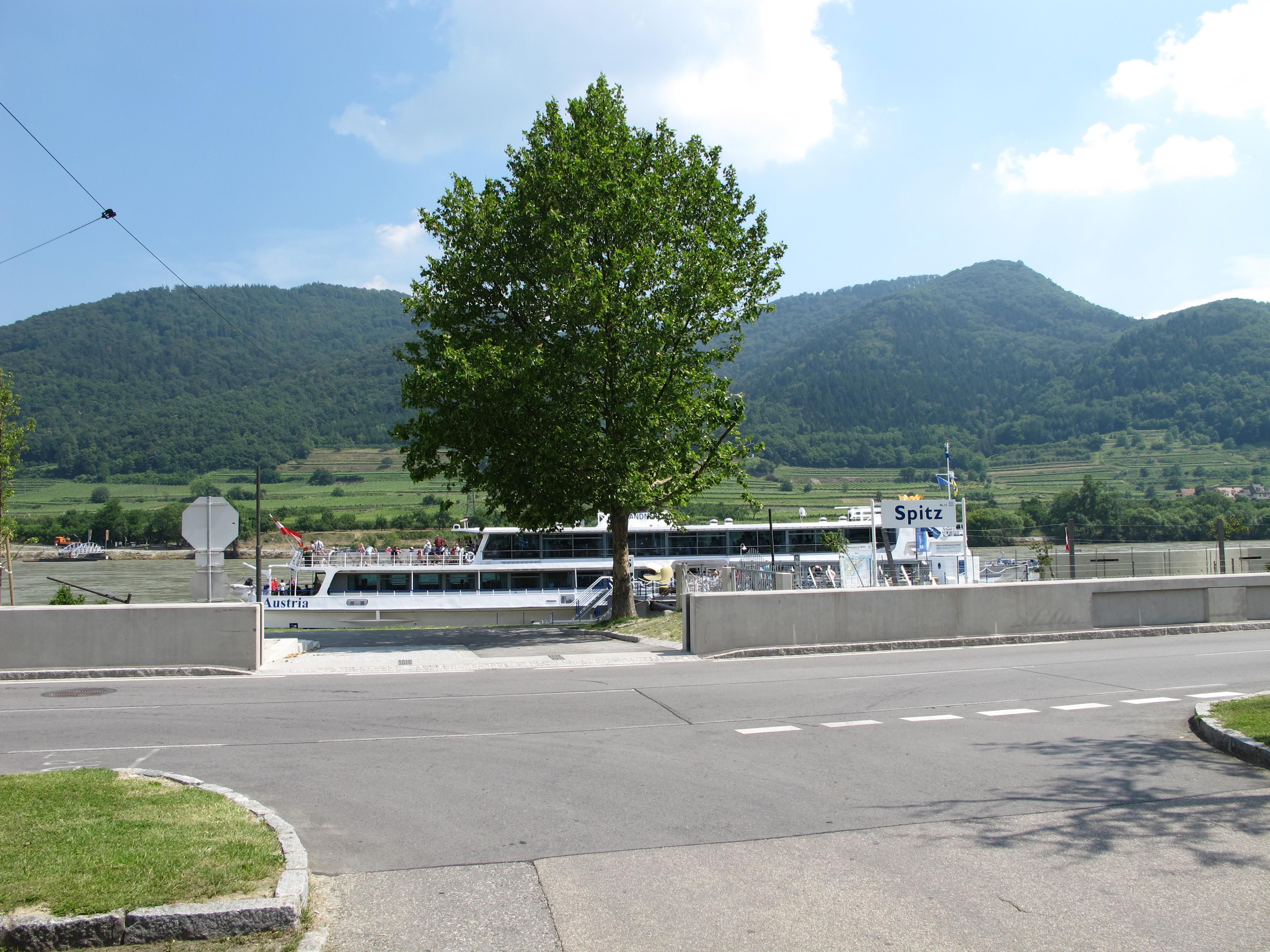 Danube banks with ship in Spitz