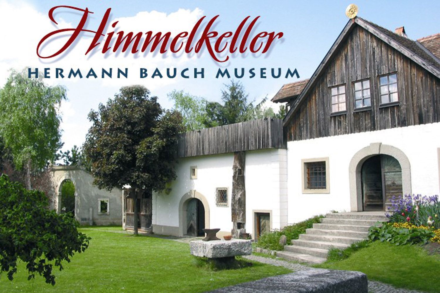 Exterior view of the Hermann Bauch Museum with garden and buildings.