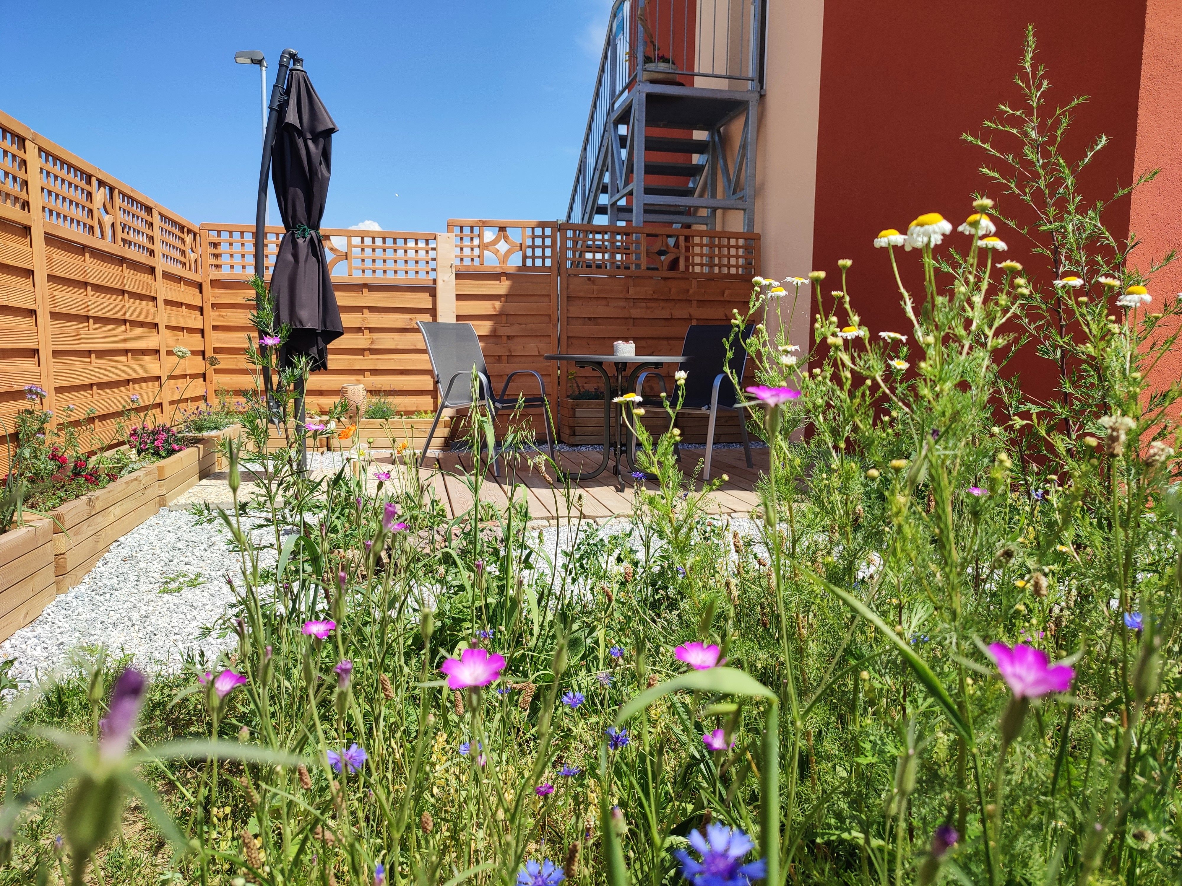 Sun terrace in the natural garden