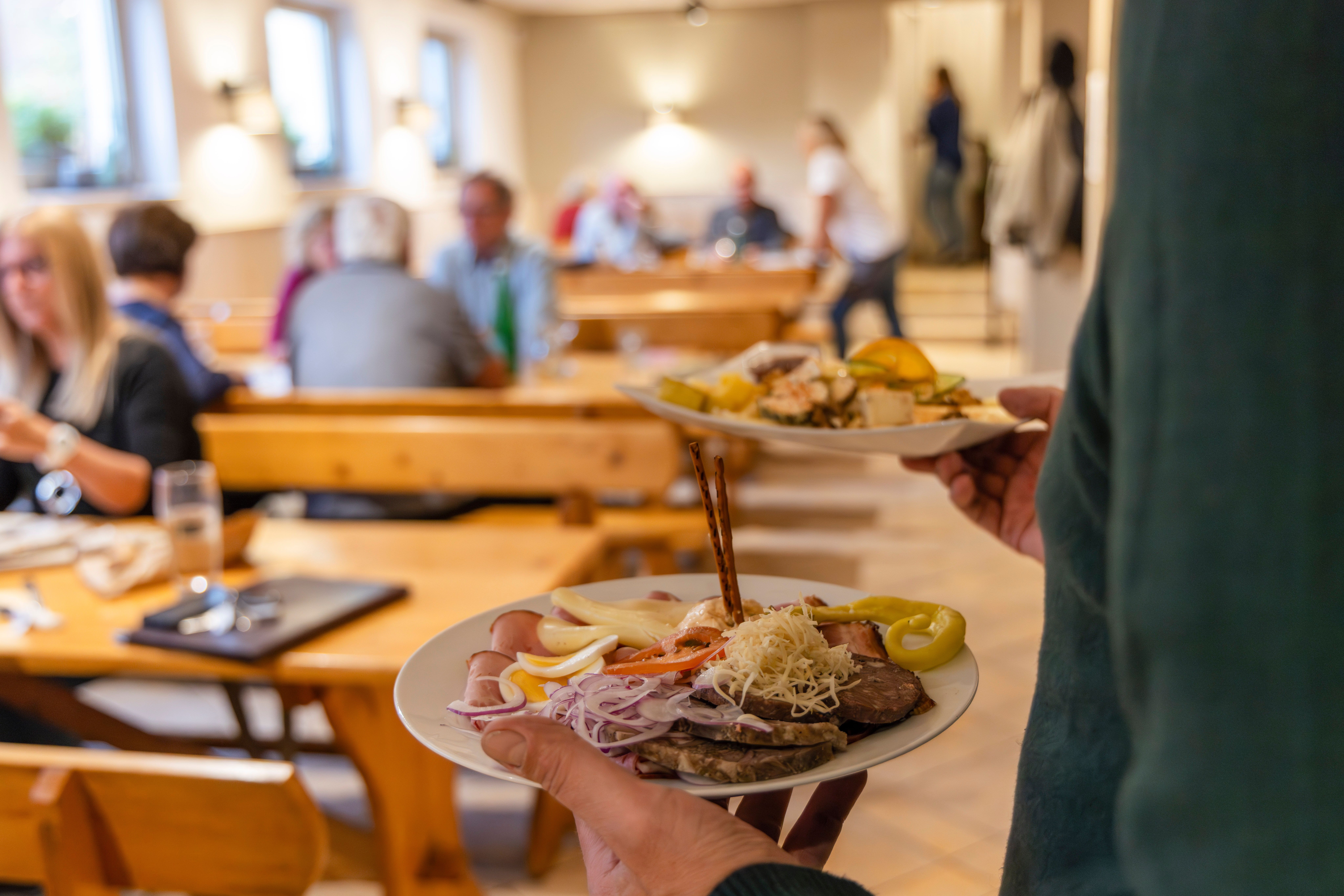 Heurigen platter is served in the restaurant
