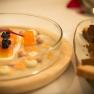 Home-pickled salmon trout with caviar and bread on a plate.