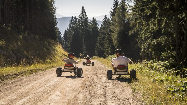 Rapid descent into the valley on mountain carts, © Robert Herbst