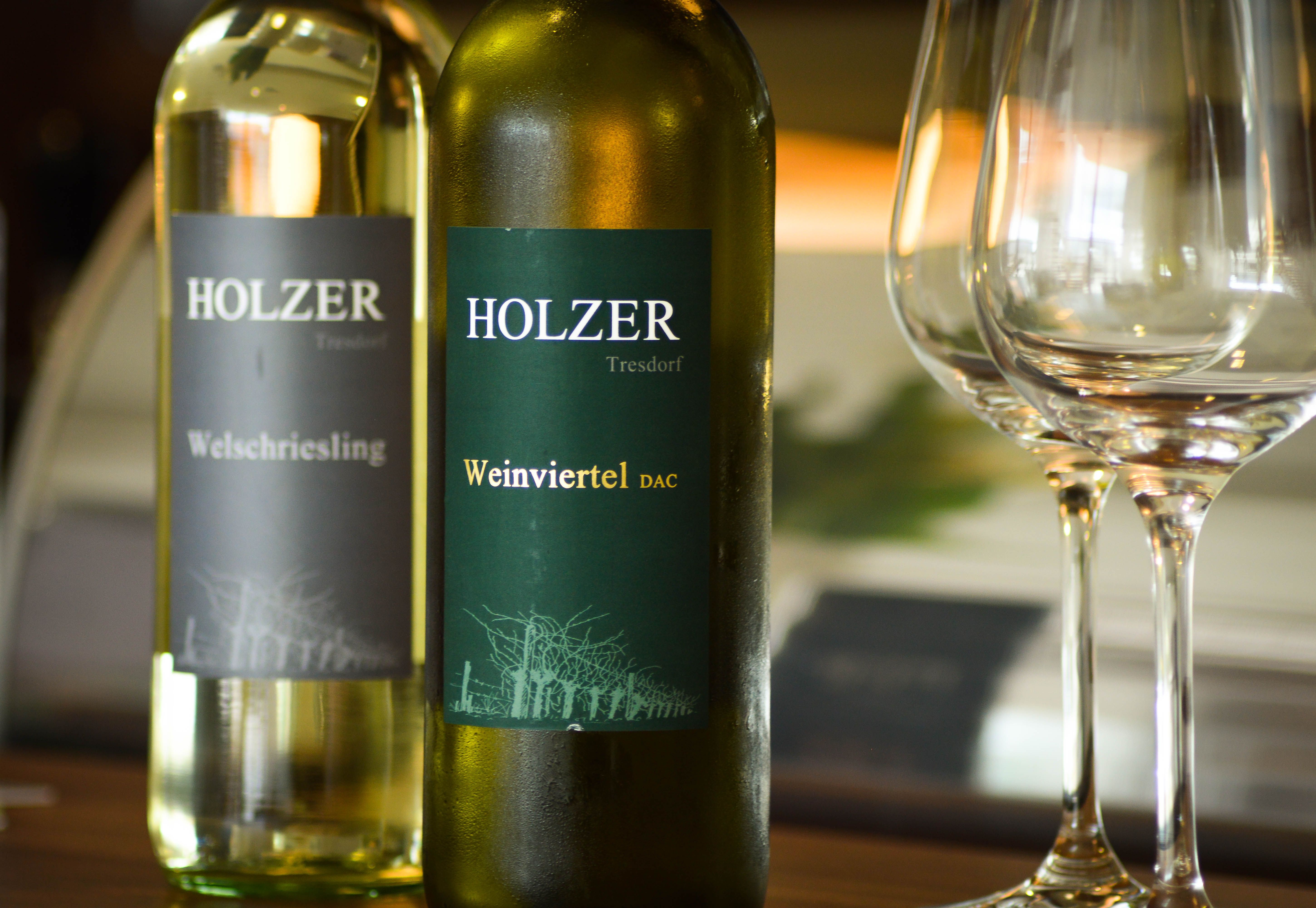 Wine bottles with wine glasses 