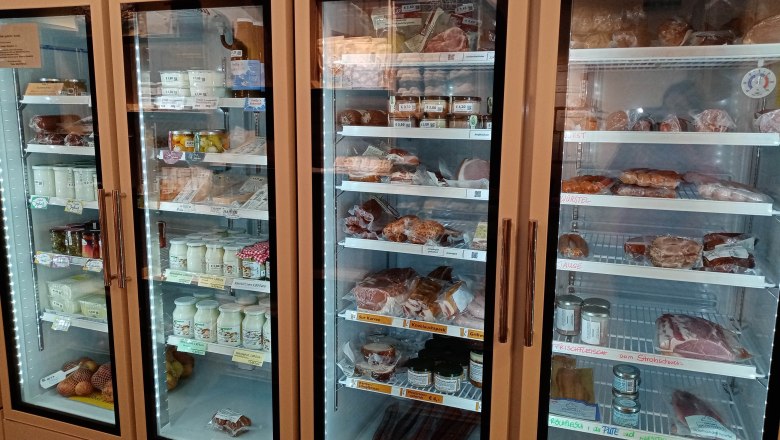 Refrigerated products in the village store