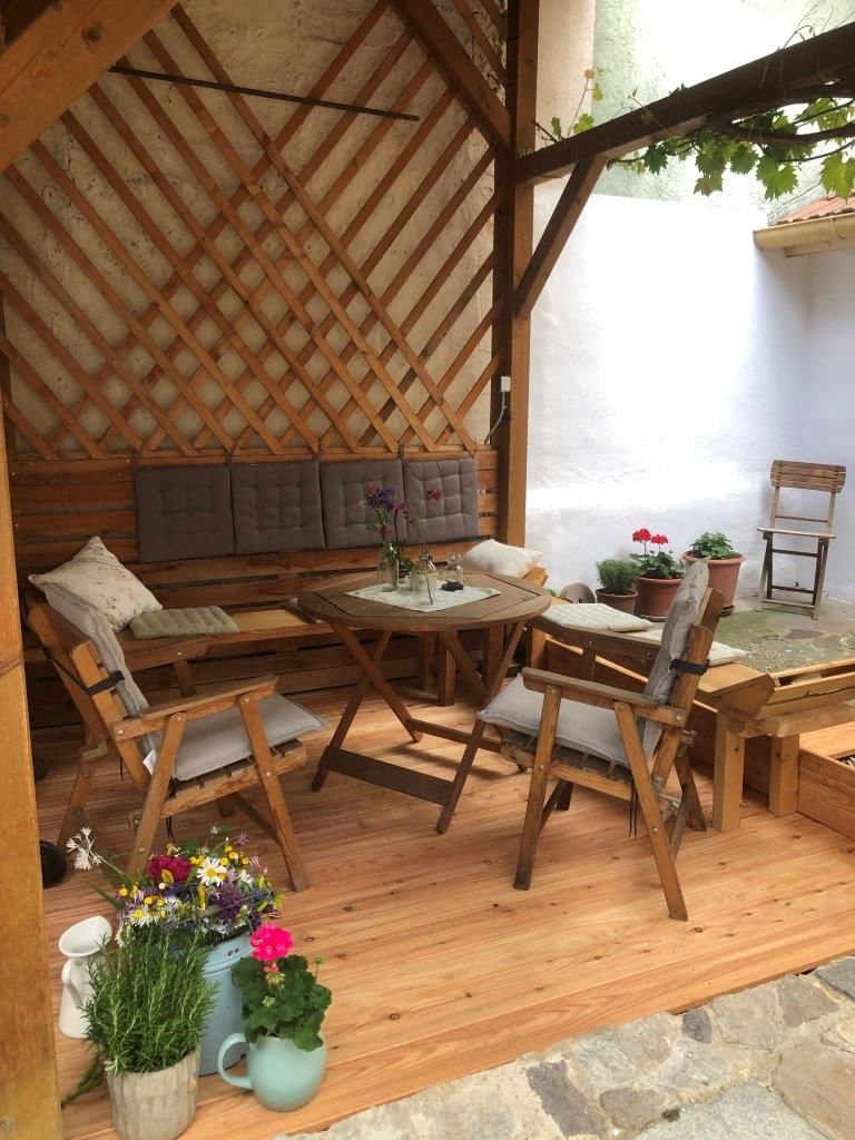 Sitting area in the courtyard