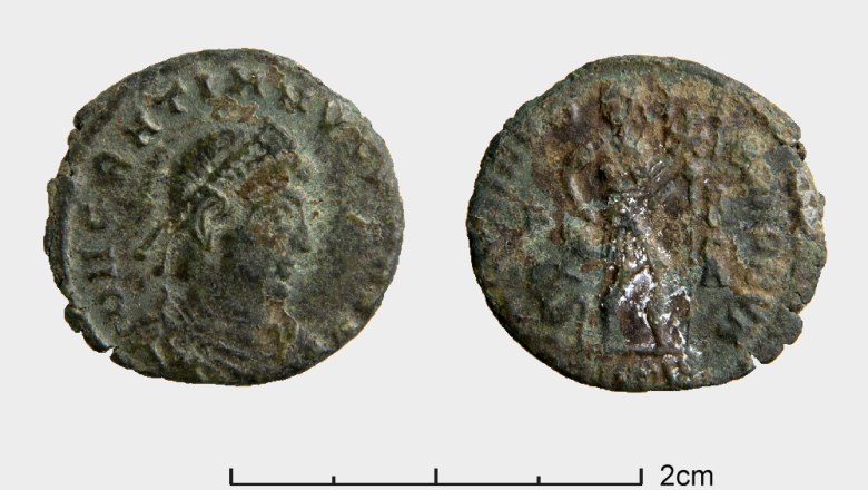 Coin of the Emperor Gratian, St. Johann, &copy; Foto: Kristina Klein; Bearbeitung: SILVA NORTICA