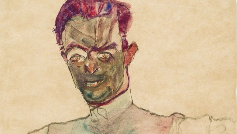 Egon Schiele, Self Portrait with Gilet, 1910, © Landessammlungen Niederösterreich