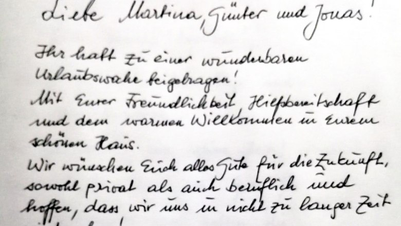 Guestbook entry, &copy; Martina Bachzelt