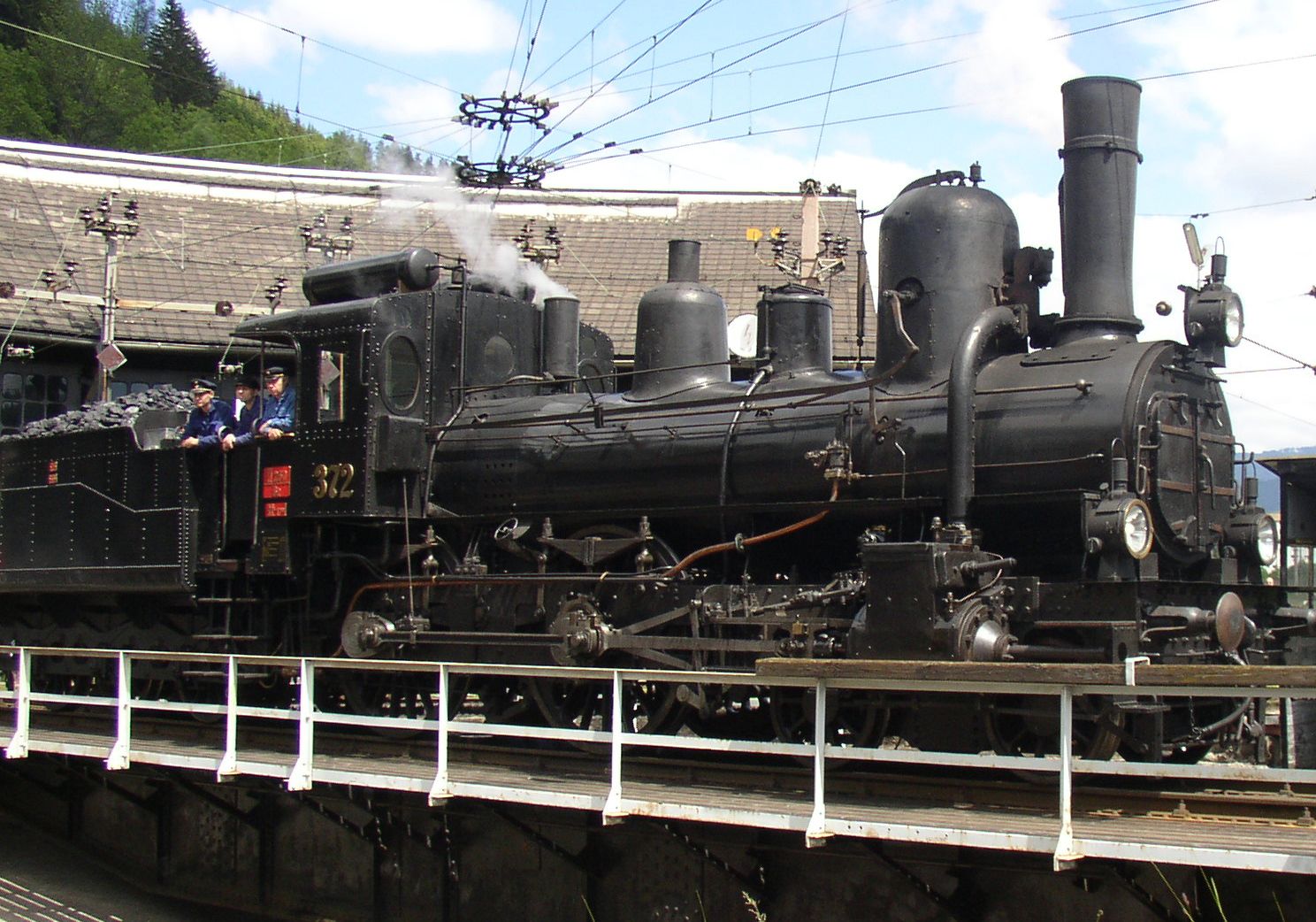 Historic steam locomotive in the Südbahnmuseum Mürzzuschlag.