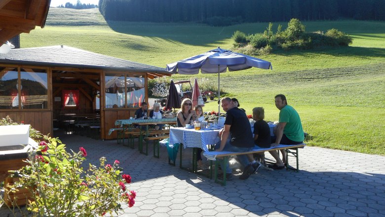 Breakfast on the sun terrace, &copy; Familie Buber