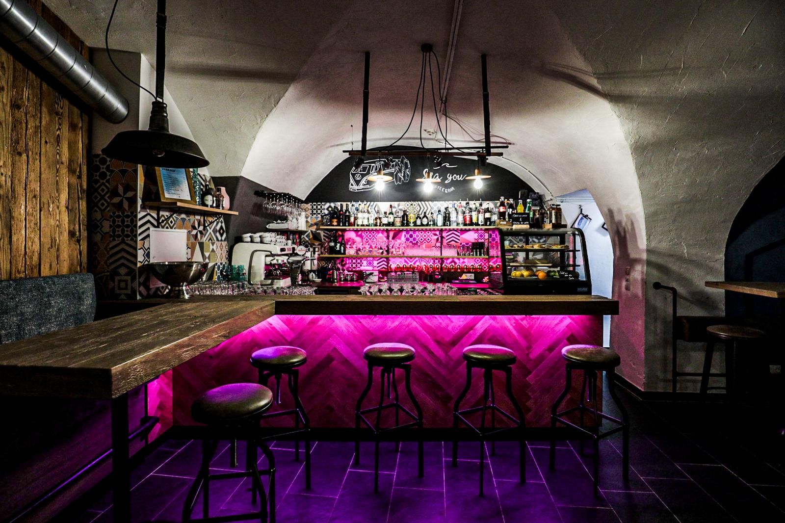 Café from inside with bar counter 